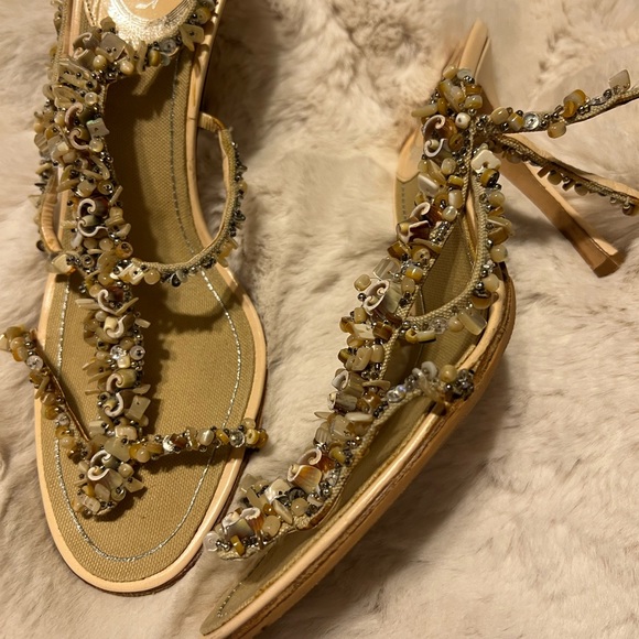 🌸FIRM-🌸 RENE’ CAOVILLA VENEZIA 💜 HIGH HEEL SANDALS🌸ONE OF A KIND - Picture 9 of 10